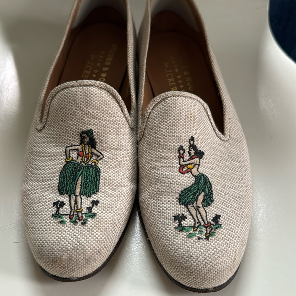 Stubbs & Wootton for J.Crew Rare Hula Girl Slippers